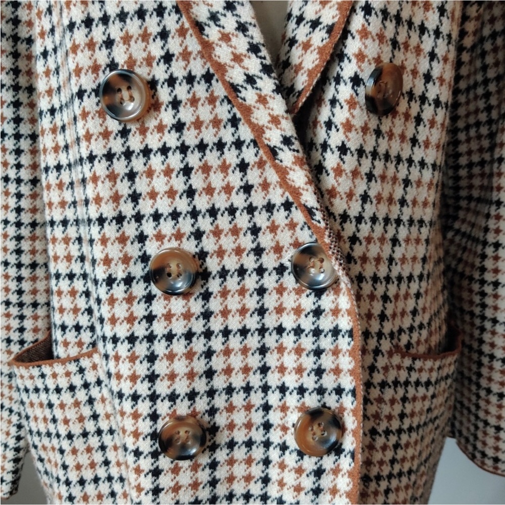 Women's Houndstooth Double-Breasted Blazer Marled - Picture 3 of 4